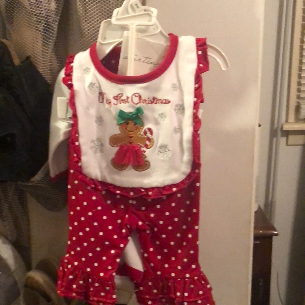 Newborn Christmas outfit, comes with pants with socks and onesie